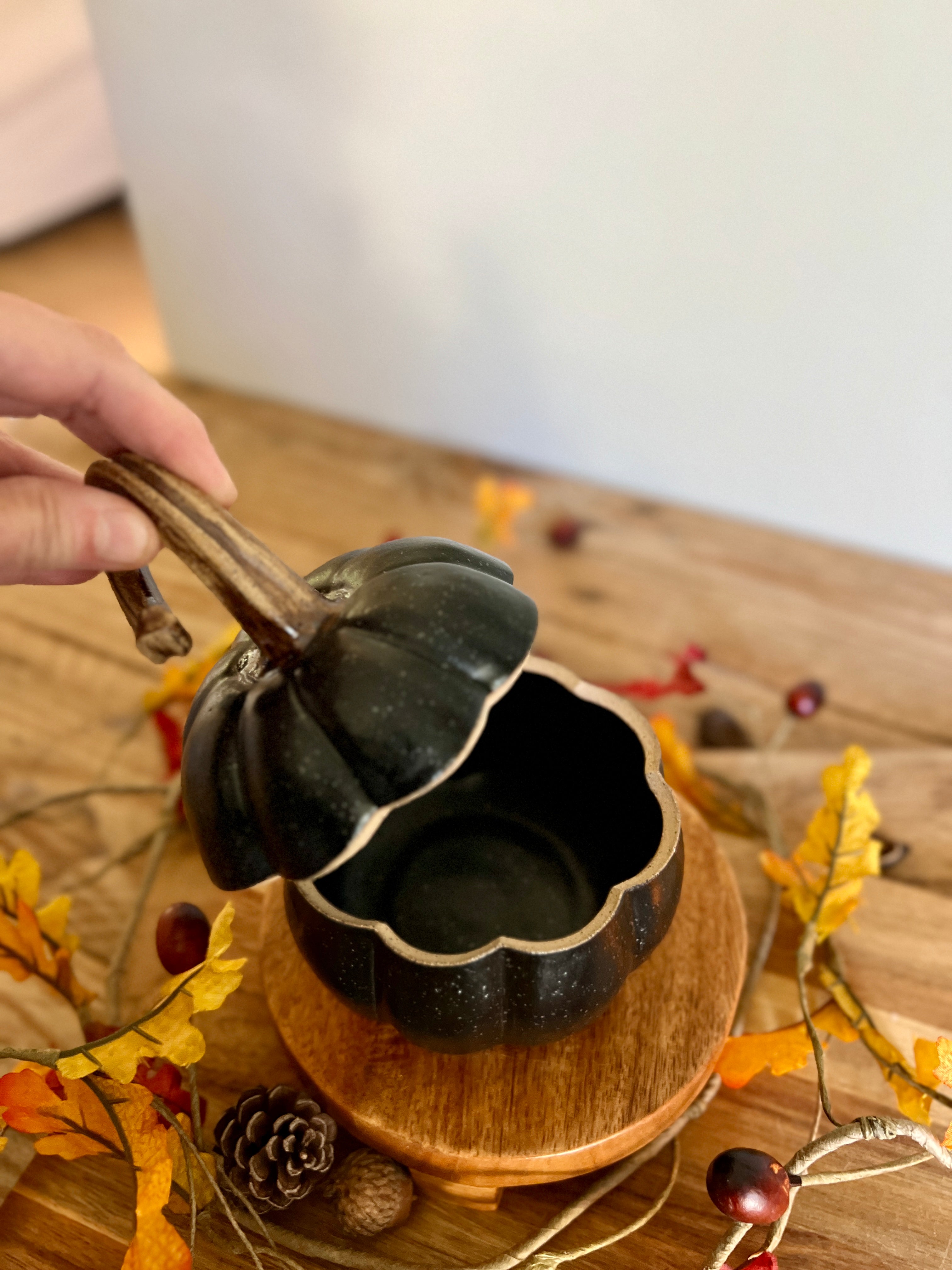 Black matte pumpkin jar