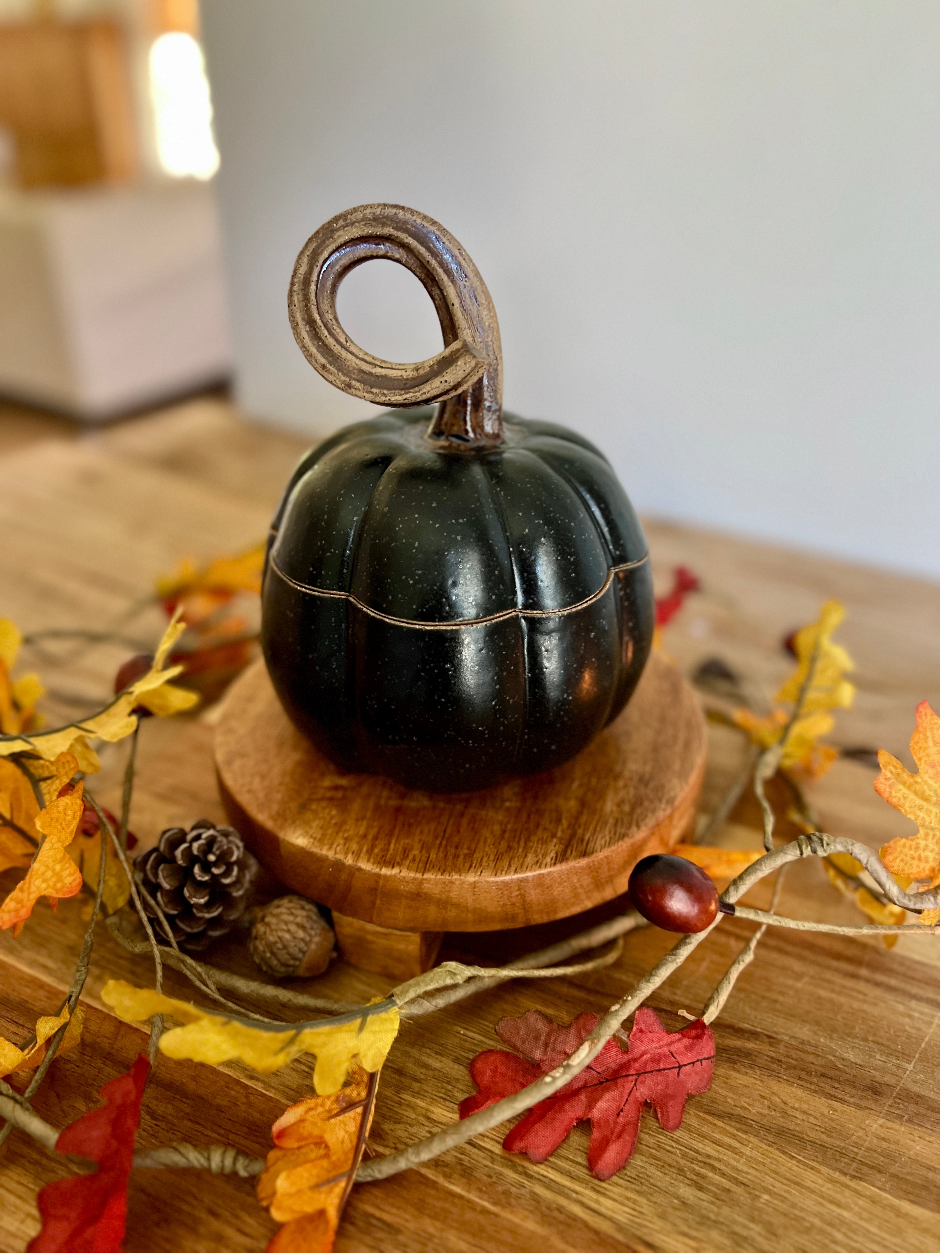 Black matte pumpkin jar