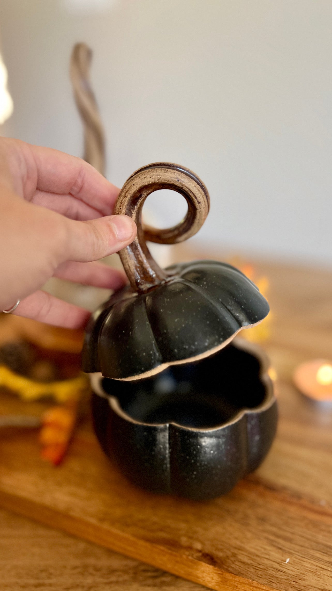 Black matte pumpkin jar