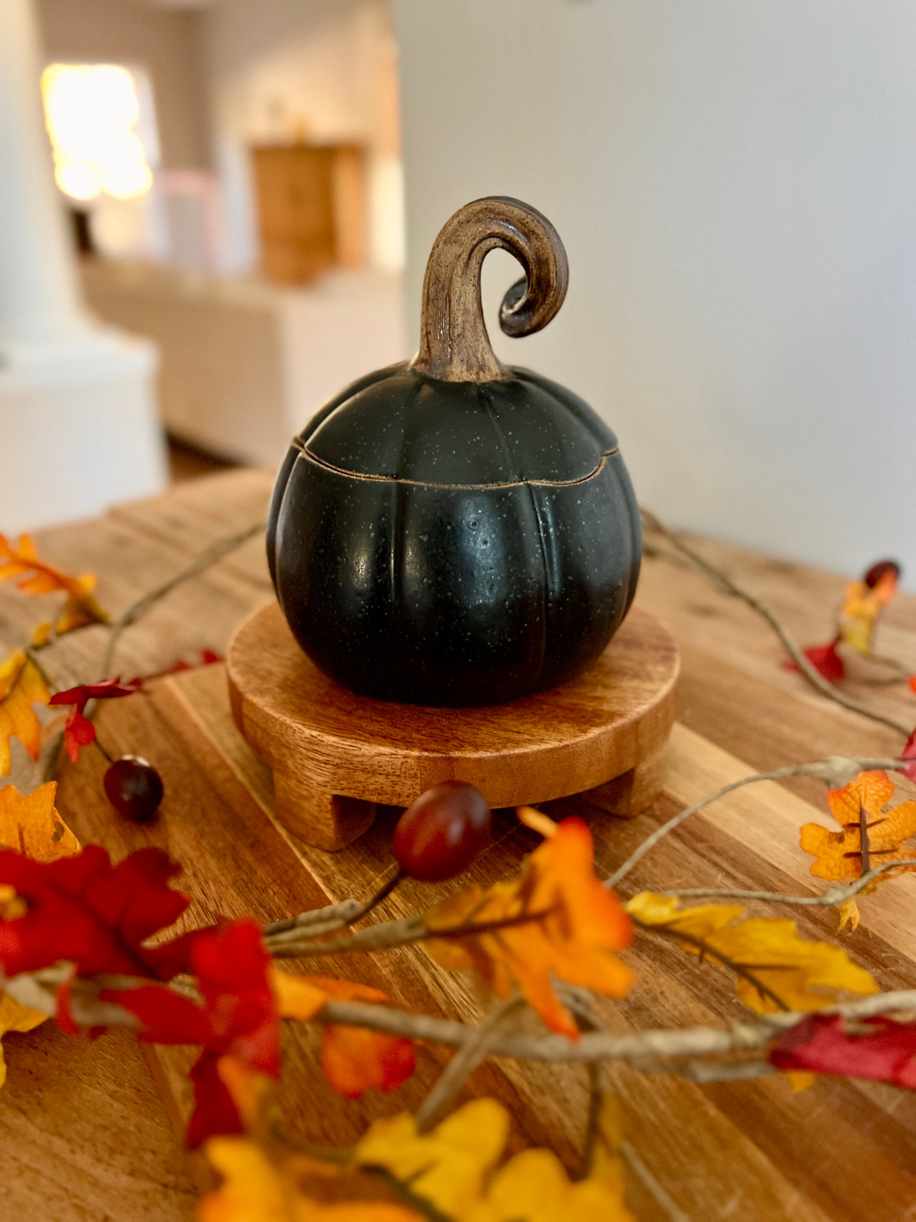 Black matte pumpkin jar