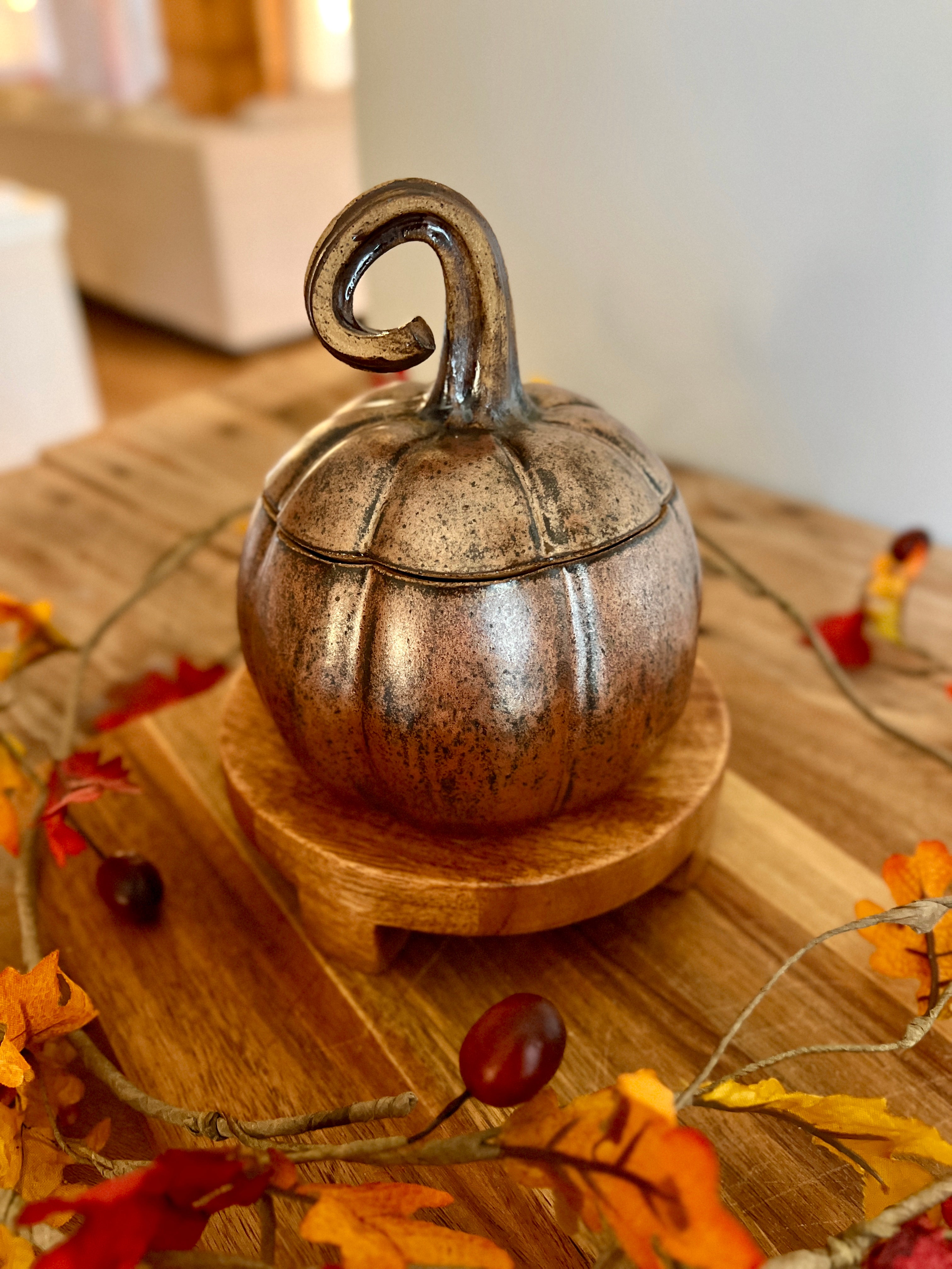 copper pumpkin jar