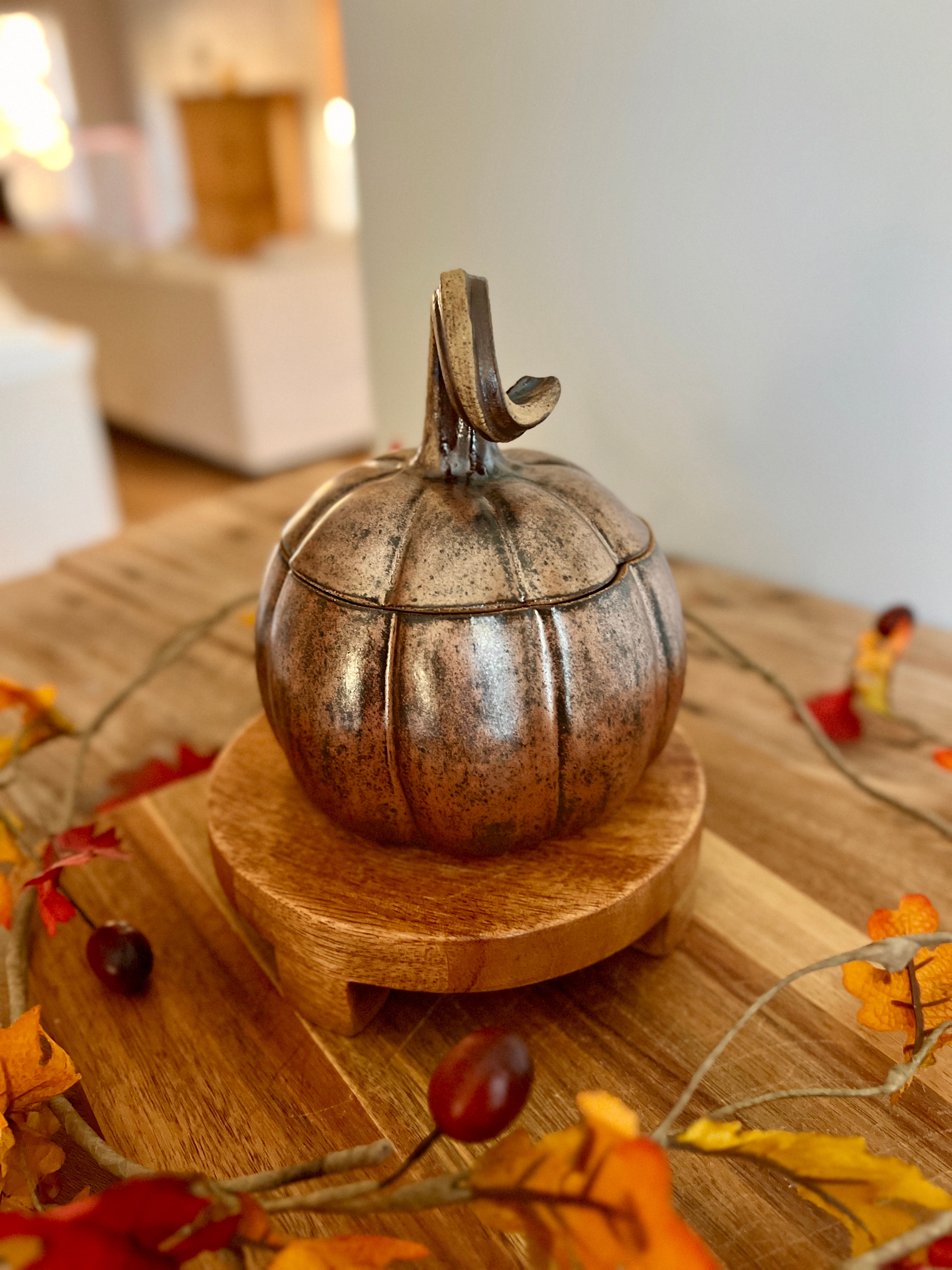 copper pumpkin jar