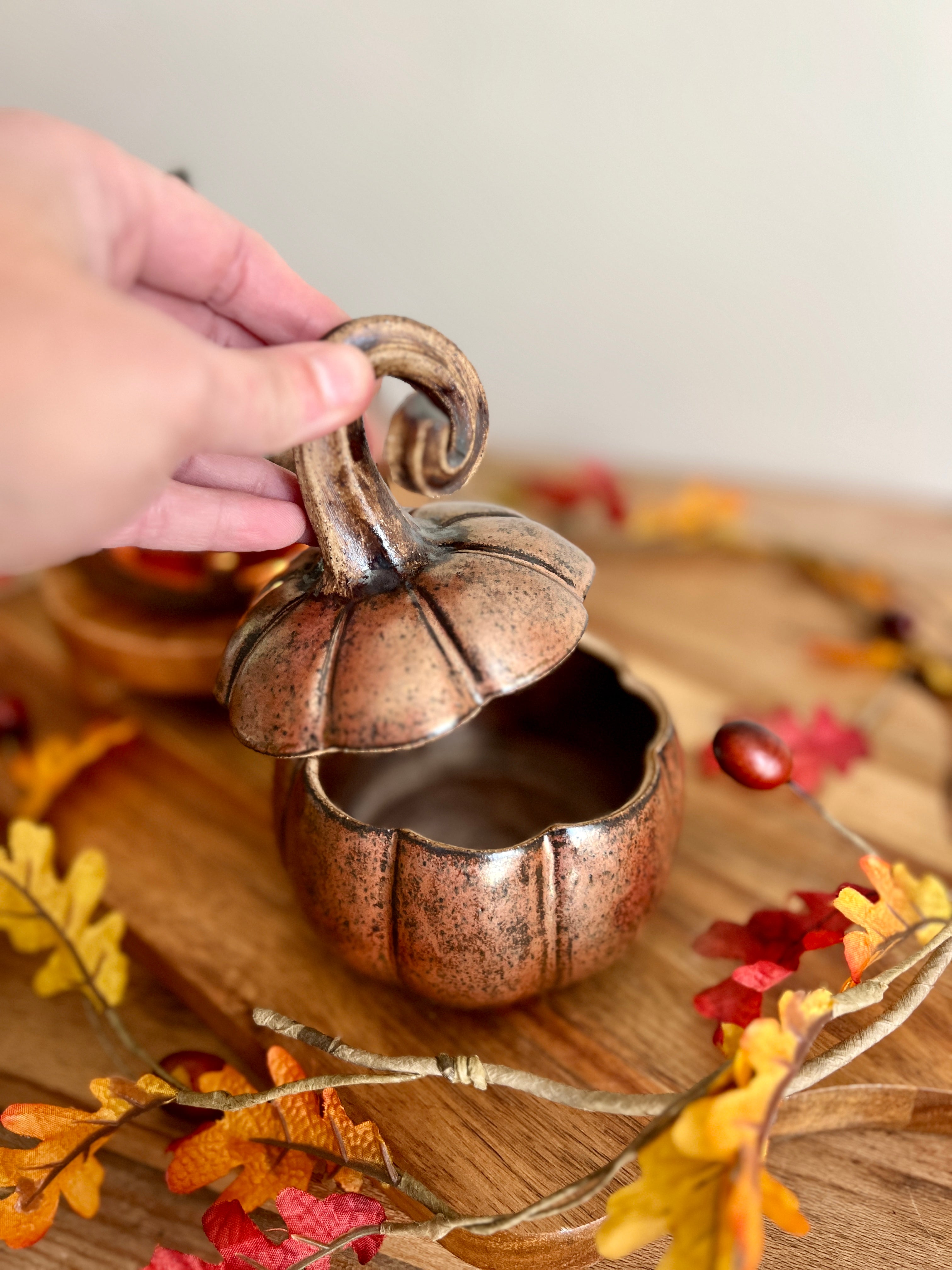 copper pumpkin jar