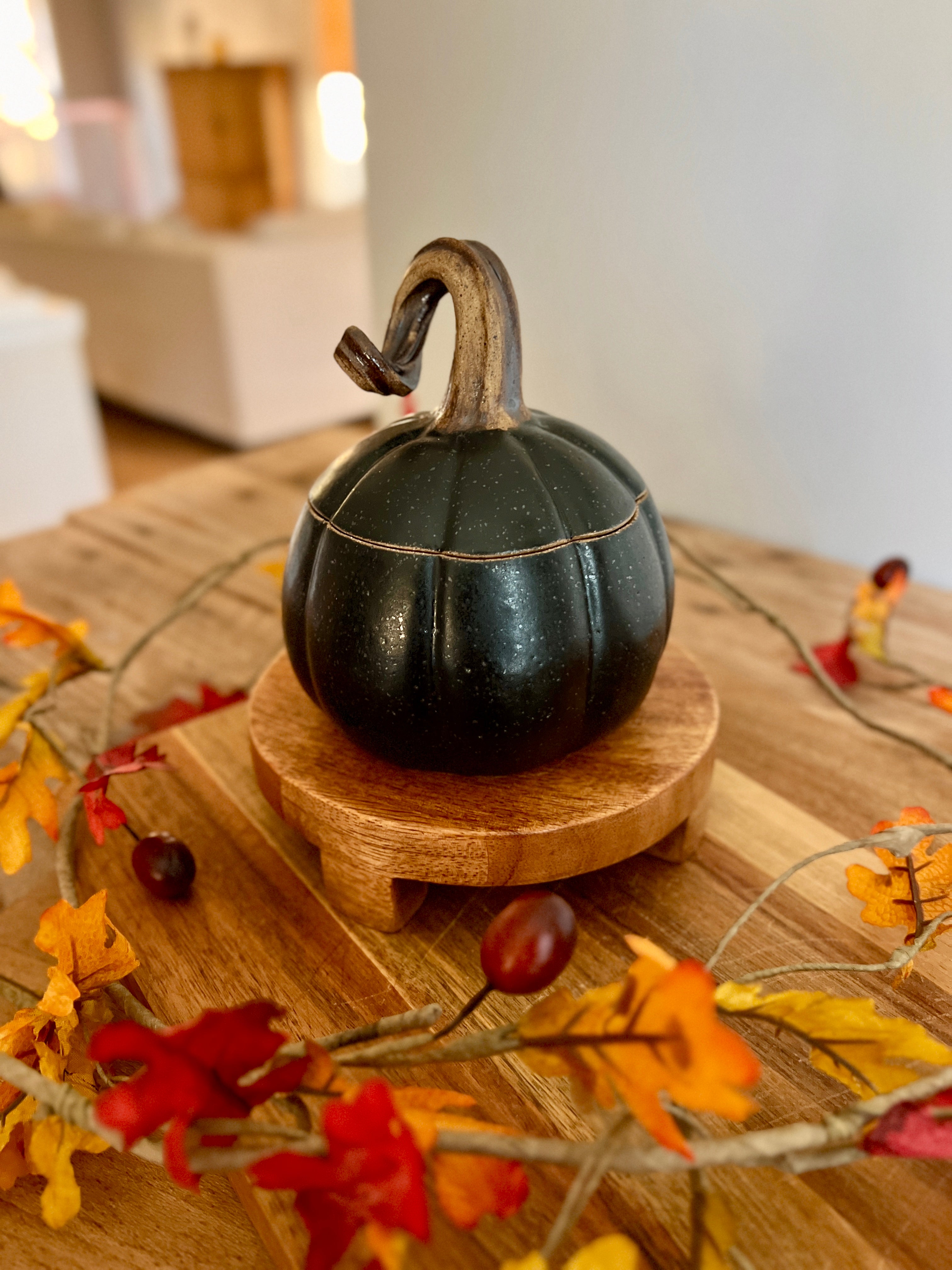 Black matte pumpkin jar