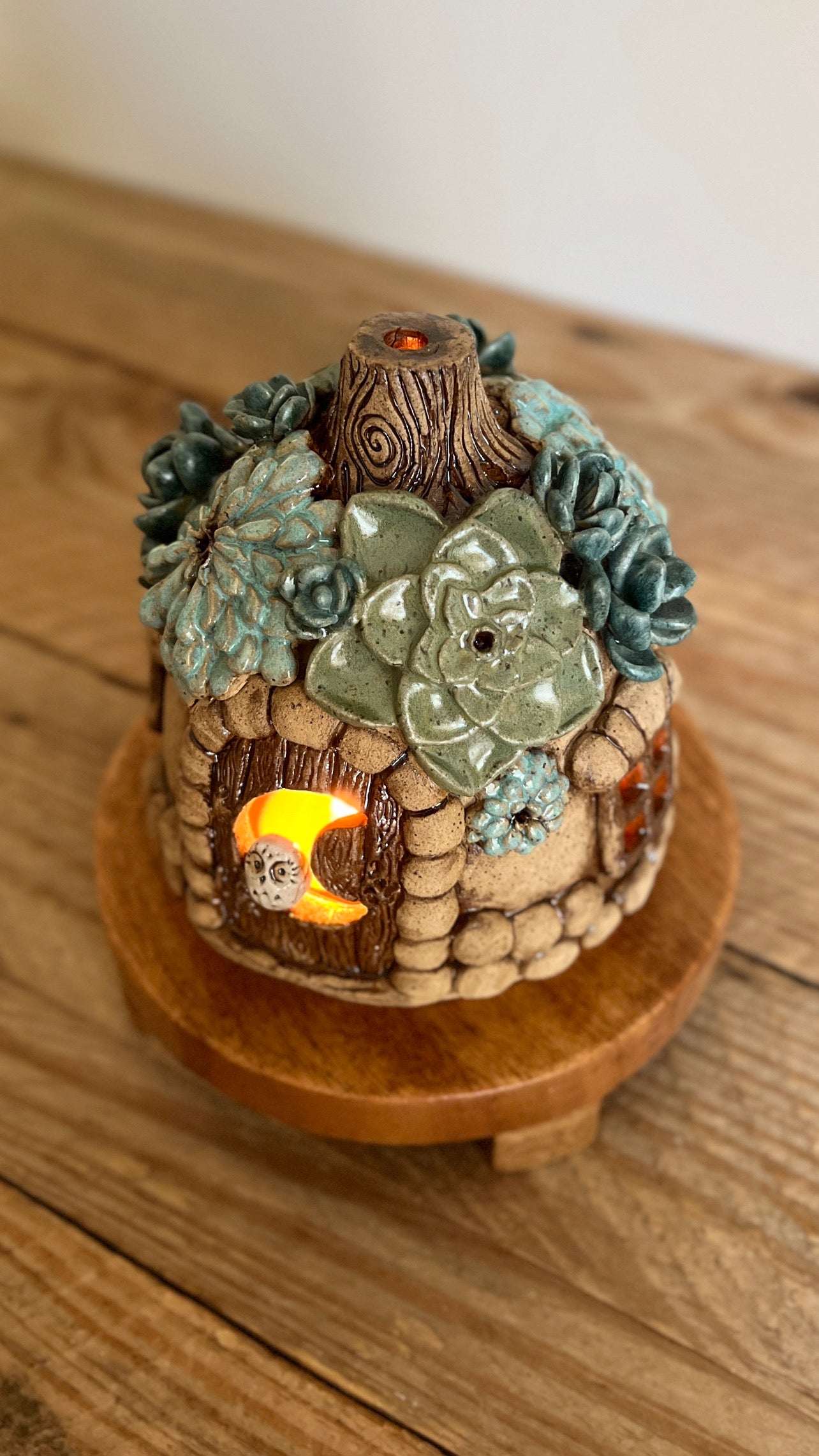 succulent fairy house luminary