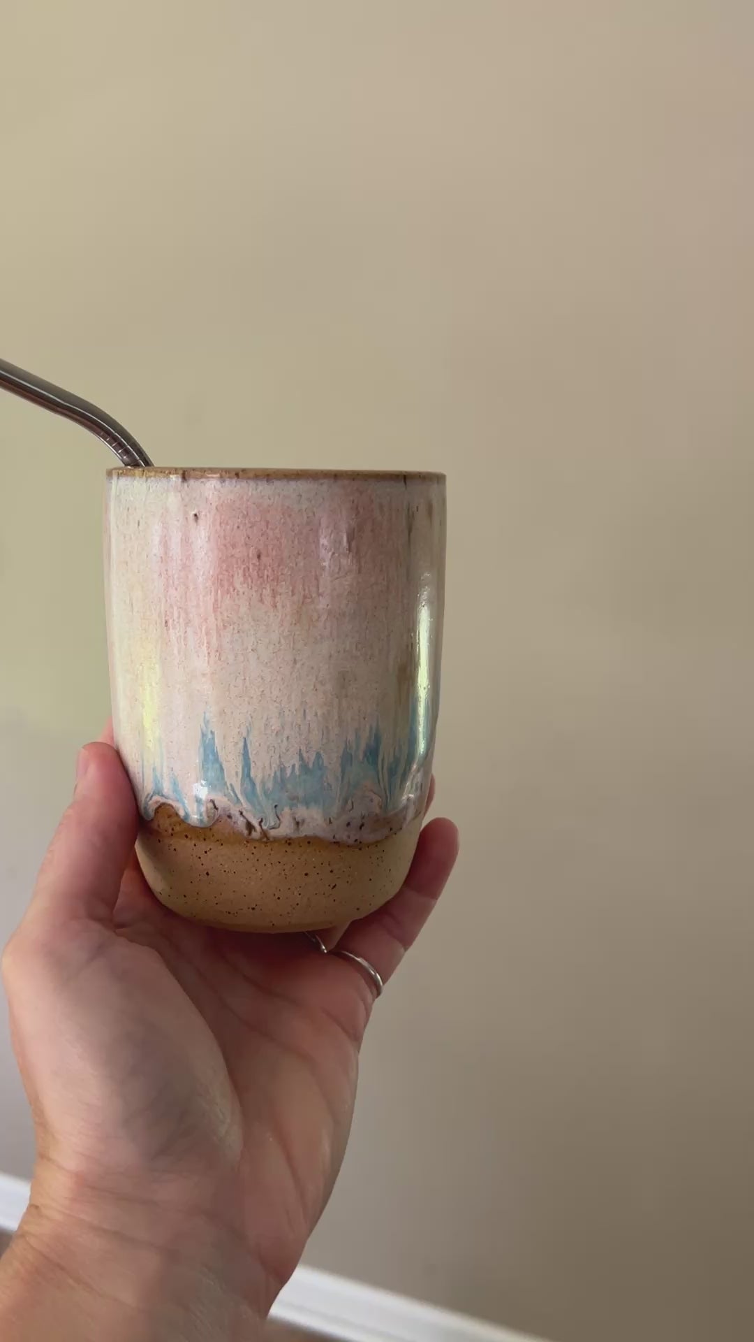 Melted sherbet straw cup, 12 oz